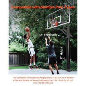 Imbottitura Avvolgente per Palo da Basket Resistente, 71 Pollici di Altezza, 1.2 Pollici di Spessore, con 2 Imbottiture da 6.3x4.5x4.5 Pollici, Attrezzatura per Campo Sportivo - Product Image 4