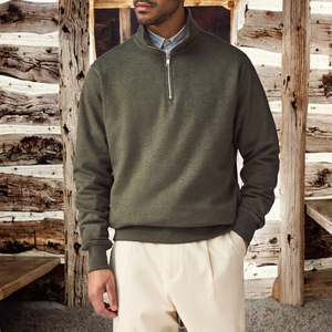 Pull à capuche tricoté vert olive pour homme, manches classiques, rayé, 100 % coton, anti-boulochage, ODM, vêtement d'hiver - Product Image 6