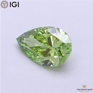 Diamant de laboratoire cultivé CVD de couleur vert vif fantaisie, clarté VS1, 1,00 CARAT, forme poire, avec certificat IGI, pour une magnifique bague de fiançailles - Product Image 5