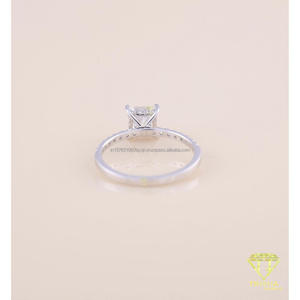 Princess Cut Moissanite Diamond Engagement Ring Solitaire White Gold Promise Ring Minimalist Bridal Jewelry Gift - Product Image 2