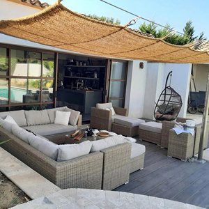 Voile d'ombrage rectangulaire en fibre de coco tissée robuste de 4-5 mm d'épaisseur pour jardin, patio, pergola - Product Image 1