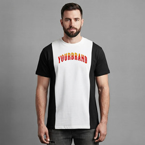 เสื้อยืดฮิปฮอปโอเวอร์ไซส์แบบสองสี OEM/ODM ผลิตตามสั่งสำหรับผู้ชาย ทรงไหล่ตก ผ้าคอตตอนหนา 100% สีพื้น ระบายอากาศได้ดี น้ำหนัก 180 กรัม - Product Image 4