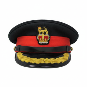 Gorra de Uniforme Clásica de Tela de Lana, Estilo Oficial, Parte Superior Plana, para Hombre, con Bordado en Punta y Insignias Bordadas Personalizadas - Product Image 6