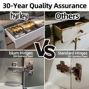 خزانة مطبخ عالية الجودة بشكل سطر واحد SS304 من الفولاذ المقاوم للصدأ مقاومة للحريق متينة ومتينة لغرفة الطعام - Product Image 3