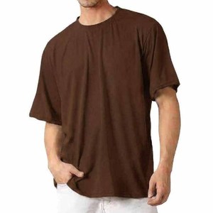 T-shirts pour hommes à manches courtes, col rond, respirants, surdimensionnés, décontractés, couleur unie, 100% coton tricoté, design personnalisé - Product Image 2