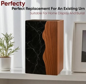 *Handmade Rosewood & Black Marble Cremation Urn Memorial <b>Keepsake</b> <b>Box</b> for human ashes medium size 9x5.5 inches urn <b>box</b> - Product Image 1