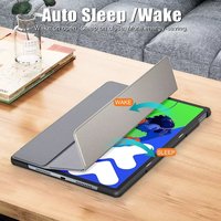 Étui rigide en cuir PU pour tablette Lenovo Tab Pad Pro P12 12,7 pouces, avec fonction veille/réveil automatique et support pliable à trois volets