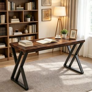 Scrivania da ufficio rustica regolabile con piedini 29,52x55,12x23,62 pollici - Product Image 5