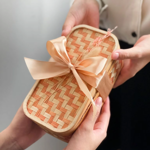 Long Rectangular Bamboo Gift Craft <b>Box</b> <b>Removable</b> Lid Luxury Woven Basket Eco Friendly Honey Jar Tea Candle Packaging Case Custom - Product Image 2