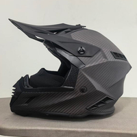 Casque de motocross RH855 avec doublure confort personnalisée, en fibre de carbone ECE amovible, double D, noir mat