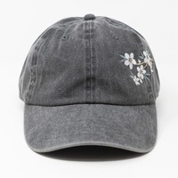 Casquette de baseball décontractée ajustable en acrylique pour hommes et femmes, avec logo brodé floral, personnalisable, respirante, style « Dad Hat »