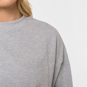 Sweat-shirt surdimensionné de qualité supérieure pour femme, col rond, en molleton, avec épaules tombantes et broderie 3D - Product Image 6