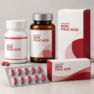 Comprimés d'Acide Folique et de Fer Chélaté à Marque Blanche OEM – Complément Minéral Formule Personnalisée Logo Personnalisé - Product Image 5