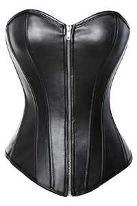 Women's Goth Punk Plus-Size Lace-Up Leather Corset Shapewear Waist Cinchers with Satin Fabric Quick Dry Medium Control for Women - Product Image 5