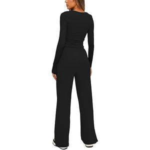 Conjunto de Ropa de Verano Personalizada de Buena Calidad, Camisas Ajustadas de Manga Larga con Pantalones Anchos de Corte Holgado - Product Image 4