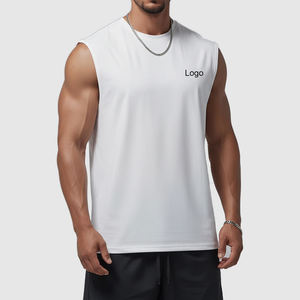 Wholesale Custom Logo Men <b>Tank</b> <b>Top</b> Cotton <b>Tank</b> Gym Workout <b>Tank</b> Low MOQ Private Label USA Market - Product Image 1