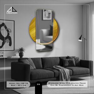 Luxurious Stainless Steel PVD Coated Frame Wedding Bathroom Vanity Wall <b>Mirror</b> Lightweight Eco-Friendly Anti-Fog Elegant - Product Image 2