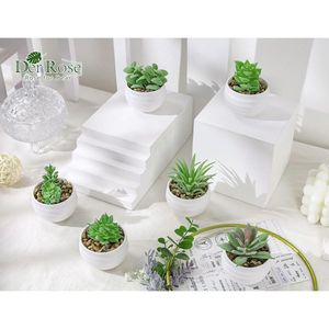 Set di 6 Piccole Piante Succulente Artificiali con Vasi per Decorazione Camera da Letto, Soggiorno, Bagno o Ufficio - Product Image 3