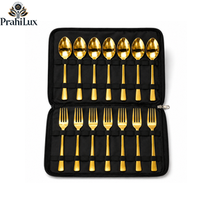 PVD Coated Gold Stainless Steel <b>Spoon</b> & <b>Fork</b> <b>Set</b>-Luxury Cutlery Dishwasher Safe Eco-Friendly Mirror Polish - Product Image 4