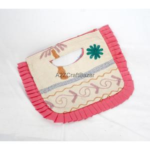 Indian Fashion Bohemian Style Designer Women Kantha Clutch Messenger Shoulder <b>Bag</b> Handmade Ruffles Landscape Pattern <b>Foldable</b> - Product Image 5