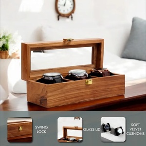 <b>Personalised</b> Handmade Wooden Watch Box for Men Hanging Display Storage Case Eco Friendly Durable Vintage Watch Box - Product Image 1