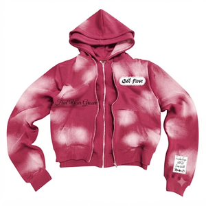 Custom Acid Wash <b>Zip</b> <b>Up</b> Hoodie <b>Men</b> Oversized Heavyweight <b>Fleece</b> Hooded Sweatshirt Embroidered Vintage Streetwear - Product Image 4