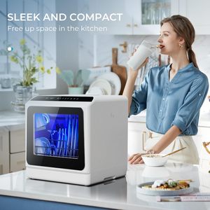 Mini lave-vaisselle de comptoir avec réservoir d'eau intégré de 5 L et 6 modes de lavage - Product Image 5