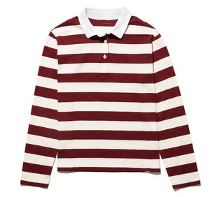 Men's Long Sleeve <b>Striped</b> Polo <b>Shirt</b> Knitted Casual Regular Fit <b>White</b> <b>and</b> <b>Green</b> Patterned Top - Product Image 3