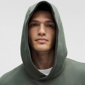 Sweat-shirt à capuche surdimensionné pour homme en molleton uni, décontracté, pour l'automne, manches classiques, avec poches, 100 % coton tricoté - Product Image 4
