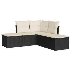 Conjunto de Sofá de Jardín de Ratán PE Negro y Acero con Recubrimiento en Polvo, 100% Poliéster, Muebles Elegantes para Exteriores - Product Image 2