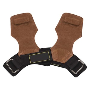 Poignées de gymnastique en cuir fabriquées en usine, réglables, antidérapantes, avec sangle de poignet, pour Cross Fit et protection des paumes - Product Image 3