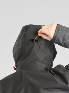 Veste matelassée noire à capuche pour homme, imperméable, fermeture éclair sur le devant, col montant, style sportif, vêtement d'hiver, couleur unie, coupe classique - Product Image 6