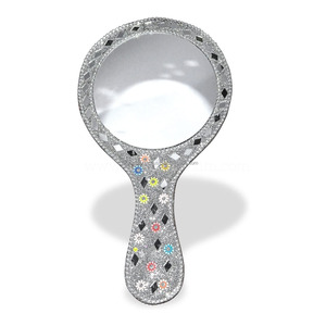 กระจกแต่งหน้ากลิตเตอร์สำหรับเด็กผู้หญิงพร้อมลูกปัดตกแต่งด้วยกระจกคุณภาพสูงง่ายต่อการพกพากระเป๋าถือผู้หญิงกระเป๋ากระจก - Product Image 4