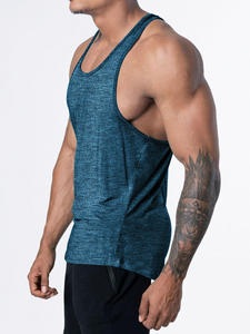 mens melange <b>stringer</b> gym <b>vest</b> seamless training tank breathable muscle fit sleeveless fitness performance activewear Oem Custom - Product Image 3