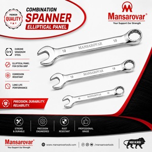 Llave Combinada Mansarovar de Acero al Cromo Vanadio, Grado Industrial, Acabado Espejo Elíptico, Acabado Mate, Acabado Satinado - Product Image 4