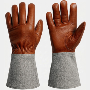Wholesale 4-Layer Double Palm Insulated Electric Welding Cutting Labor Protection Genuine Cowhide Leather Tig Mig Welding Gloves - Product Image 1