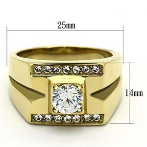 TK777-Stainless Steel <b>Ring</b> with AAA Grade CZ IP Gold(Ion Plating) in Clear for Dishes & <b>Plates</b> - Product Image 2