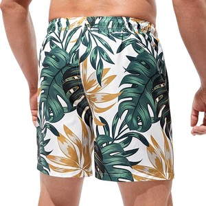 New <b>Men</b>’s Tropical Leaf Sublimation Print Swim Shorts Quick Dry Beach <b>Trunks</b>, Summer Holiday Surf and Pool Swimwear - Product Image 3