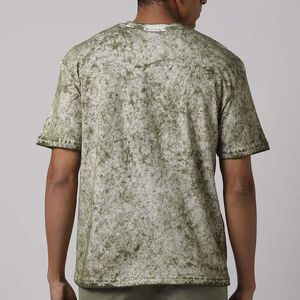 Nouveaux T-shirts décontractés pour hommes, coupe ajustée, délavés à l'acide, col rond, manches courtes, effet délavé, avec logo frontal, plusieurs tailles disponibles - Product Image 3