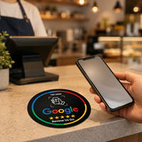 Cartes NFC Google Review en acrylique NTAG213, autocollants ronds de 100 mm pour table, avec fonction Tap to Review pour restaurants, cafés et commerces de détail