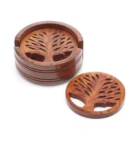 Luxury Wooden <b>Coasters</b> <b>Set</b> For Drink Use Elegant Tabletop Guard - Product Image 6