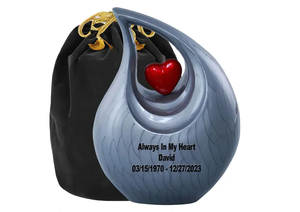 Handmade Metal Cremation Urn Teardrop Shape Enamel <b>Memorial</b> Urn Adult Remembrance <b>Keepsake</b> - Product Image 6