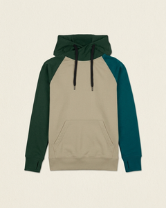เสื้อฮู้ดดี้สีขาวลายบล็อกสีสันสดใส แขนยาว มีเชือกผูก ปิดฮู้ด มีกระเป๋าจิงโจ้ ผลิตจากผ้าฝ้าย 100% สำหรับฤดูหนาว - Product Image 5