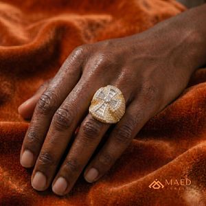 <b>Mens</b> Gold Plated Moissanite Cross <b>Ring</b> Hip Hop Statement Jewelry <b>for</b> <b>Men</b> Daily Style Wedding Anniversary Gift - Product Image 5
