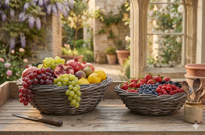 Rattan Basket Fruit Bowl Set Of 2 - Product Image 2