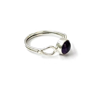 Bague de luxe ronde en améthyste violette, argent 925 poli miroir, bande délicate, meilleur prix, fournisseur en gros - Product Image 3