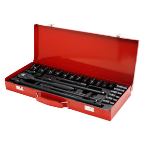 Set di utensili a sbalzo per la casa 24 pezzi per la riparazione di auto universale 1/2 chiave a bussola <span class=keywords><strong>Dr</strong></span> Set di strumenti a cricchetto nero - Product Image 1