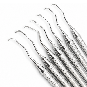 Instrument de remplissage dentaire en résine, applicateur composite à double extrémité avec manche moleté en acier inoxydable - Product Image 5