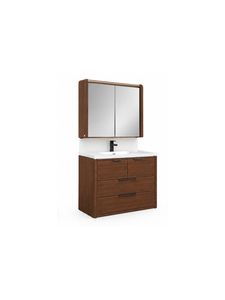 Mueble de Baño Moderno con Cajones y Puertas de Almacenamiento, Mueble de Madera Sólida para Hogar, Hotel y Apartamento - Product Image 2
