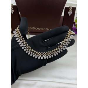 Indian Ethnic Grace American Crystal Traditional Alloy <b>Bridal</b> <b>Jewelry</b> <b>Set</b>-Gold Plated Wedding Fine <b>Jewelry</b> - Product Image 3